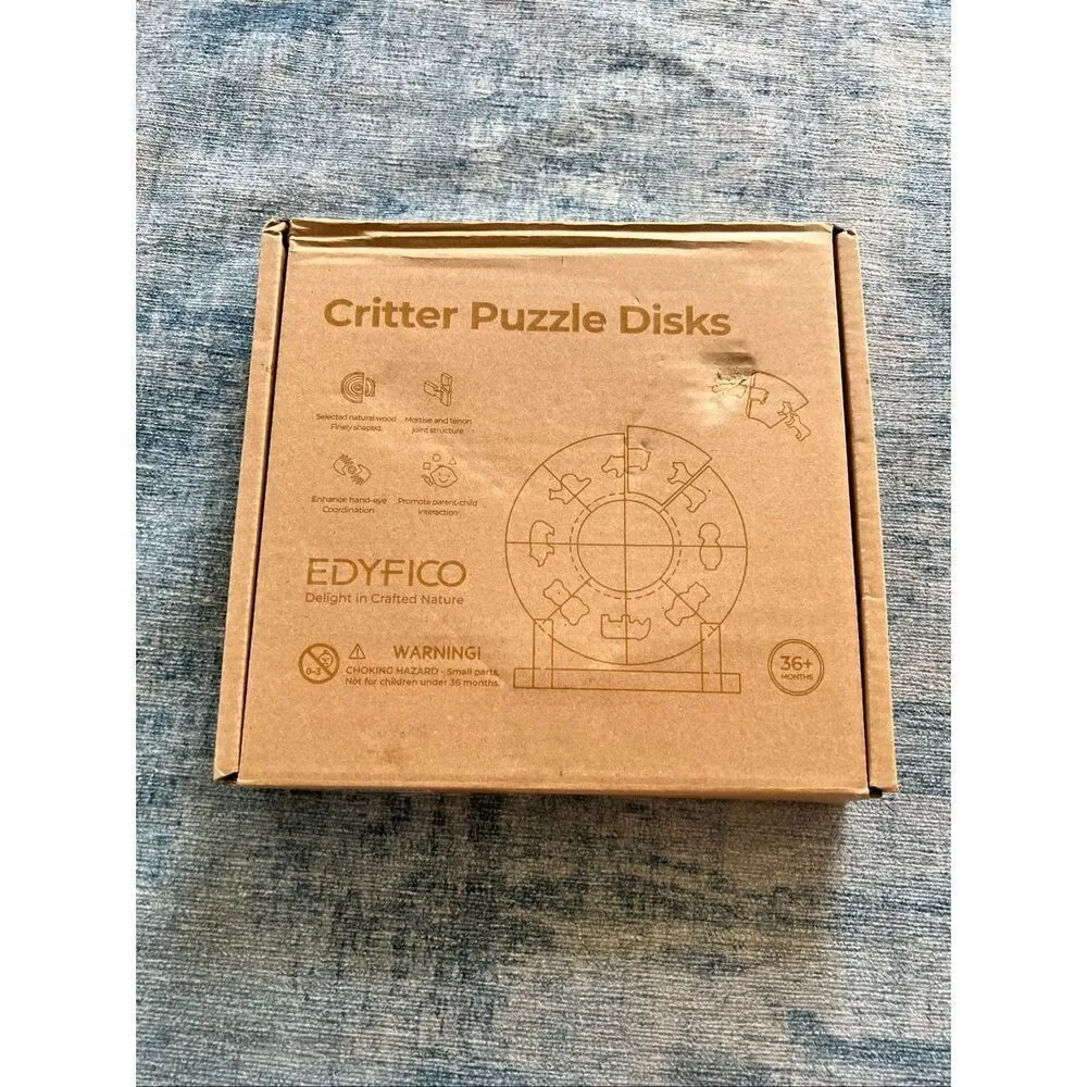 NIB! Edyfico Critter Puzzle Disk 3D Wooden Puzzle